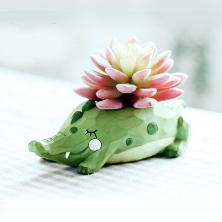 Lovely Home Garden Office Resin Cartoon Animal Crocodile Shaped Plant Flower Pot Decoration Animal Flower Pots Planter, Crocodile