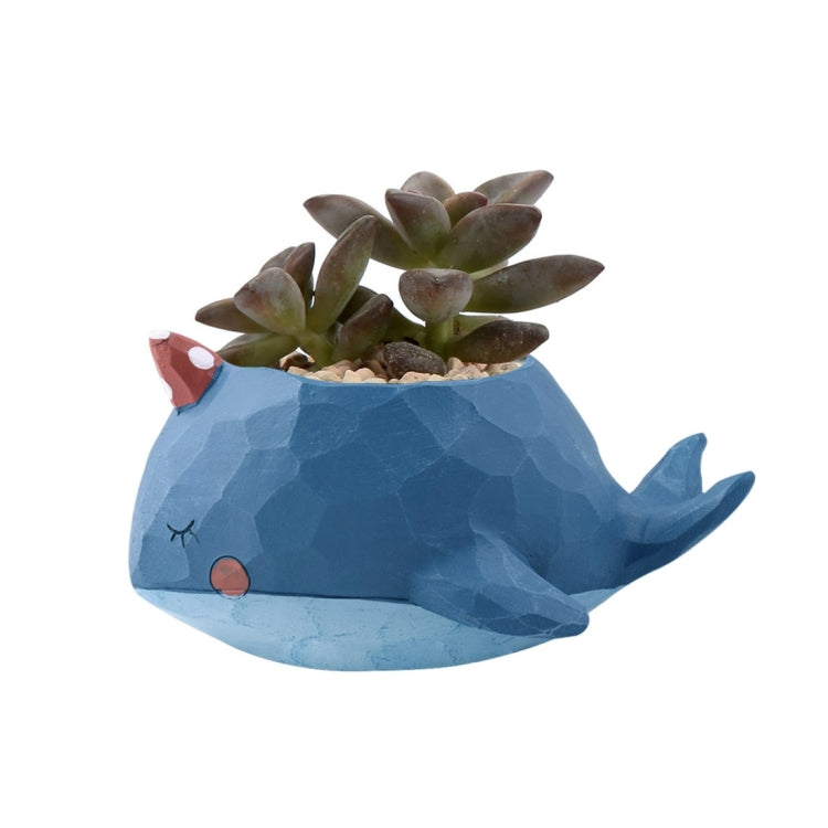 Lovely Home Garden Office Resin Cartoon Animal Whale Shaped Plant Flower Pot Decoration Animal Flower Pots Planter, Whale