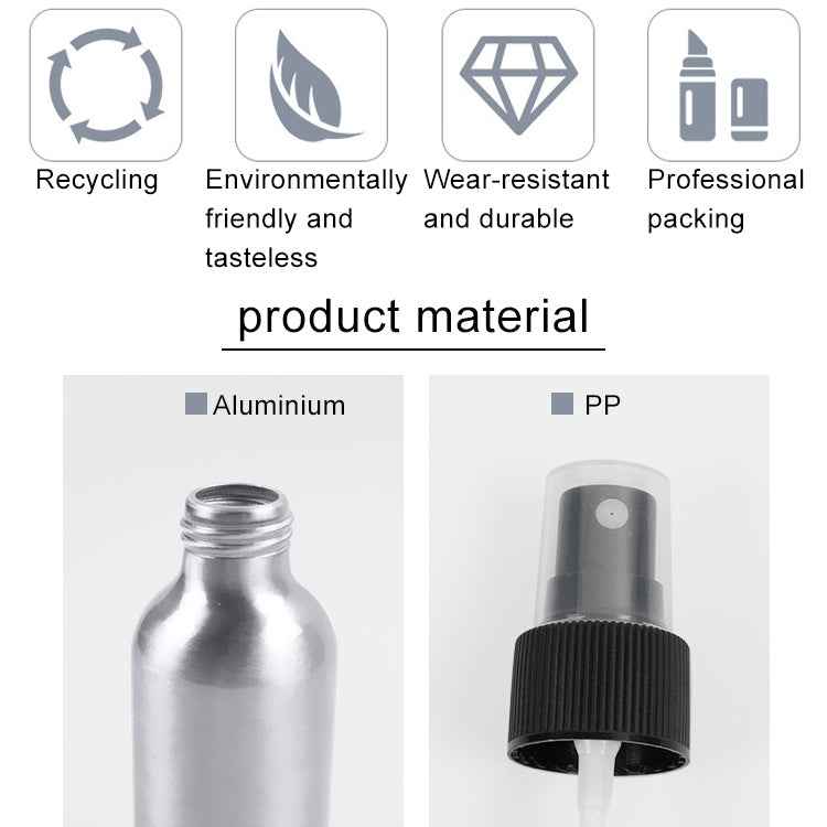 Refillable Glass Fine Mist Atomizers Aluminum Bottle, 50ml