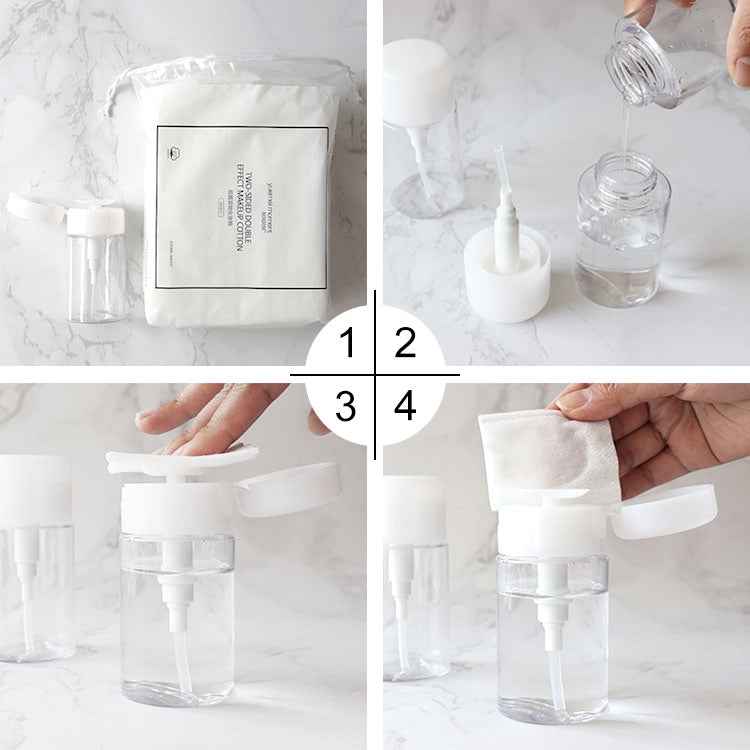 Liquid Push Down Pump Dispenser Bottle Empty Plastic Bottle Container, 200ml