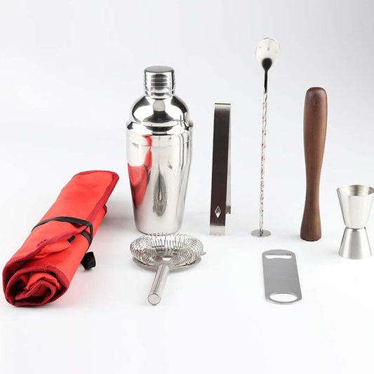 Juego de coctelera de vino de acero inoxidable 8 en 1 con bolsa de tela, capacidad: 550 ml, 550 ml