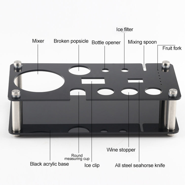 18 in 1 Cocktail Shaker Tools Setwith Acrylic Mount, , Capacity: 550ml
