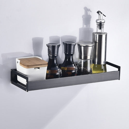 Support mural multifonction pour cuisine, 30 cm, support de rangement pour assaisonnements, 30 cm (noir)