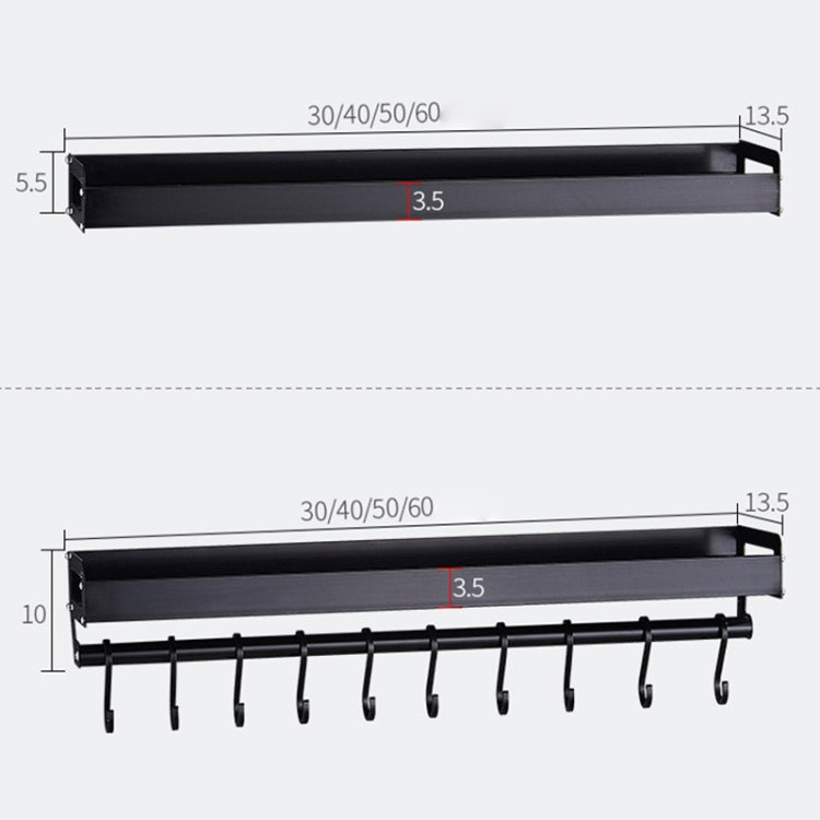 60cm Kitchen Multi-function Wall Hanging Holder Seasoning Storage Rack, 60cm(Silver)