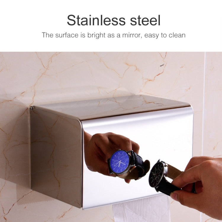 K8 304 Stainless Steel Bathroom Wall-mounted Waterproof Bright Light Paper Towel Roll Holder, K8