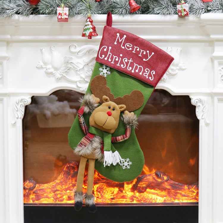Christmas Ornament Decoration Merry Christmas Christmas Stocking Gift Bag Pendant, Elk, Snowman, Santa Claus