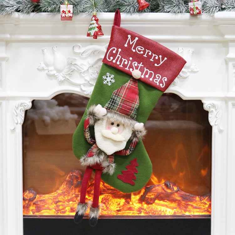 Christmas Ornament Decoration Merry Christmas Christmas Stocking Gift Bag Pendant, Elk, Snowman, Santa Claus