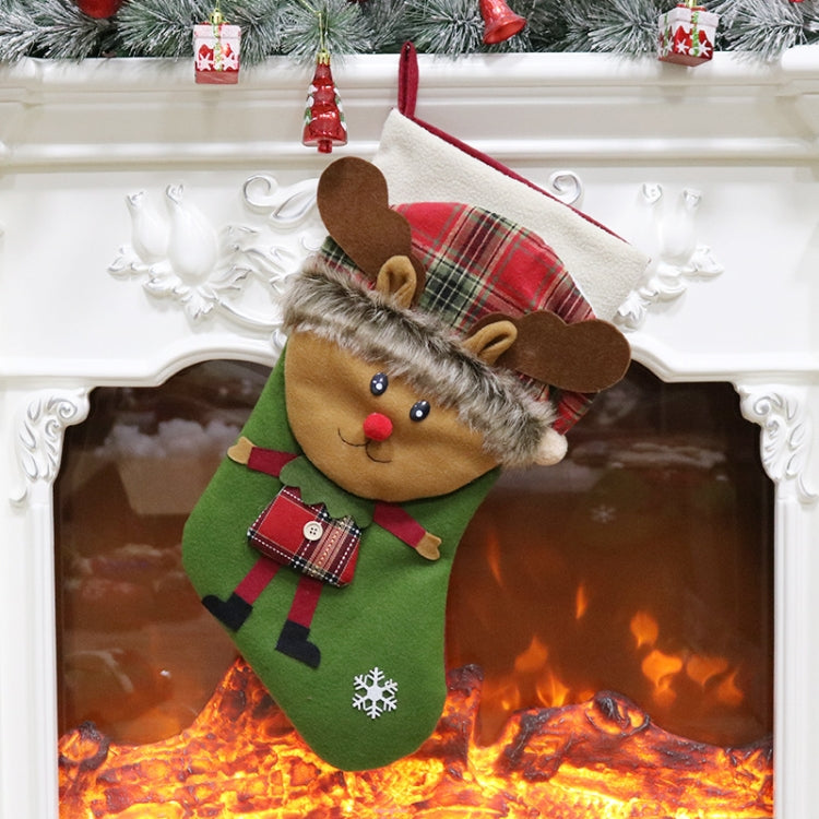 Christmas Ornament Decoration Christmas Stocking Gift Bag Pendant, Elk, Snowman, Santa Claus