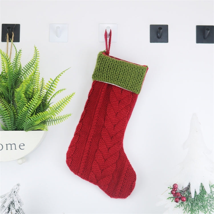 CX20221 Christmas Wool Knitting Sock Gift Bag Christmas Tree Pendant Decoration