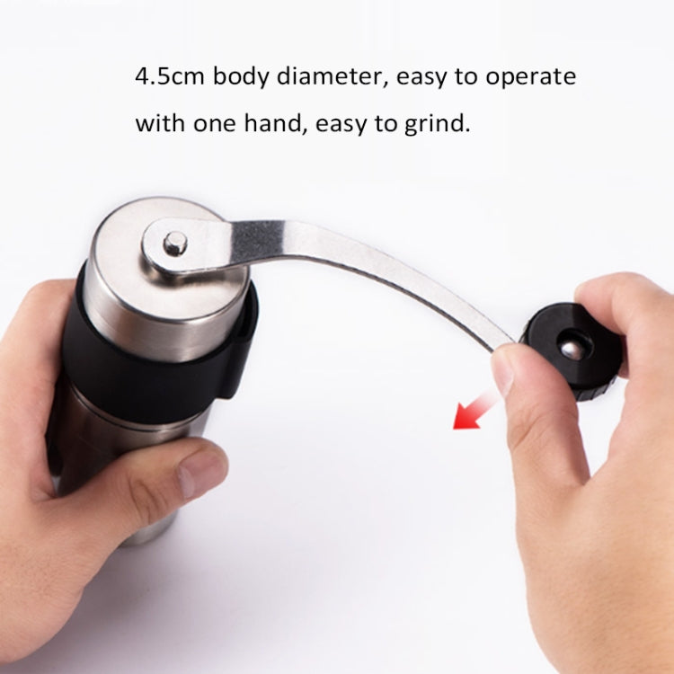 Portable Conical Burr Mill Manual Stainless Steel Hand Crank Coffee Bean Grinder with Silicone Ring, Capacity: 40g, Capacity: 40g