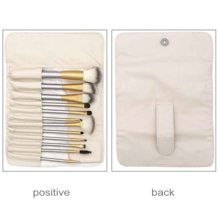 12 in 1 High-grade Beige Beauty Makeup Brushes Tools Kit, Size: 22*29cm