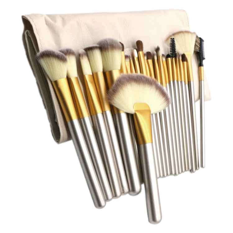 24 in 1 High-grade Beige Beauty Makeup Brushes Tools Kit, Size: 25.4*52.6cm