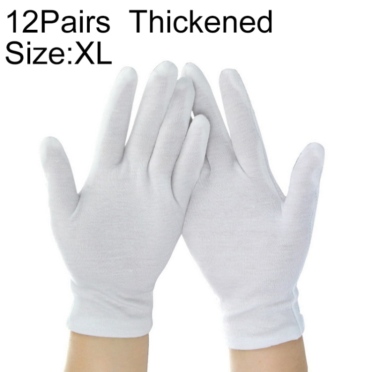 12 Pairs Pure Cotton Working Gloves, Thickened,Size:XL, Thickened,Size:XL