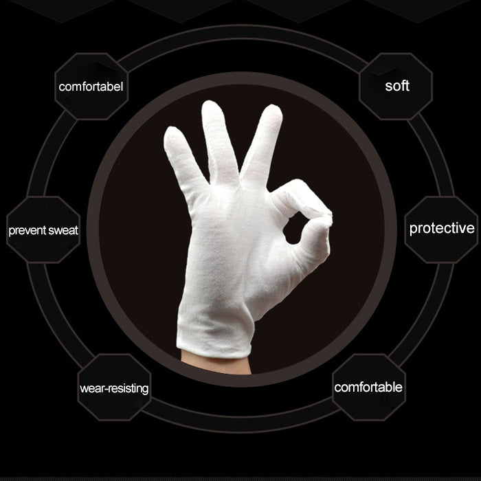 12 Pairs Pure Cotton Working Gloves, Thickened,Size:XL, Thickened,Size:XL