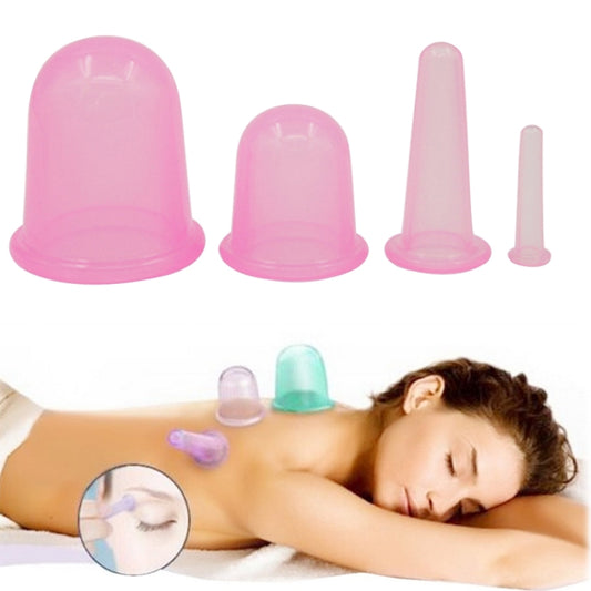 Ventosas de silicona 4 en 1 para masaje corporal, cuidado de la salud, colores aleatorios.