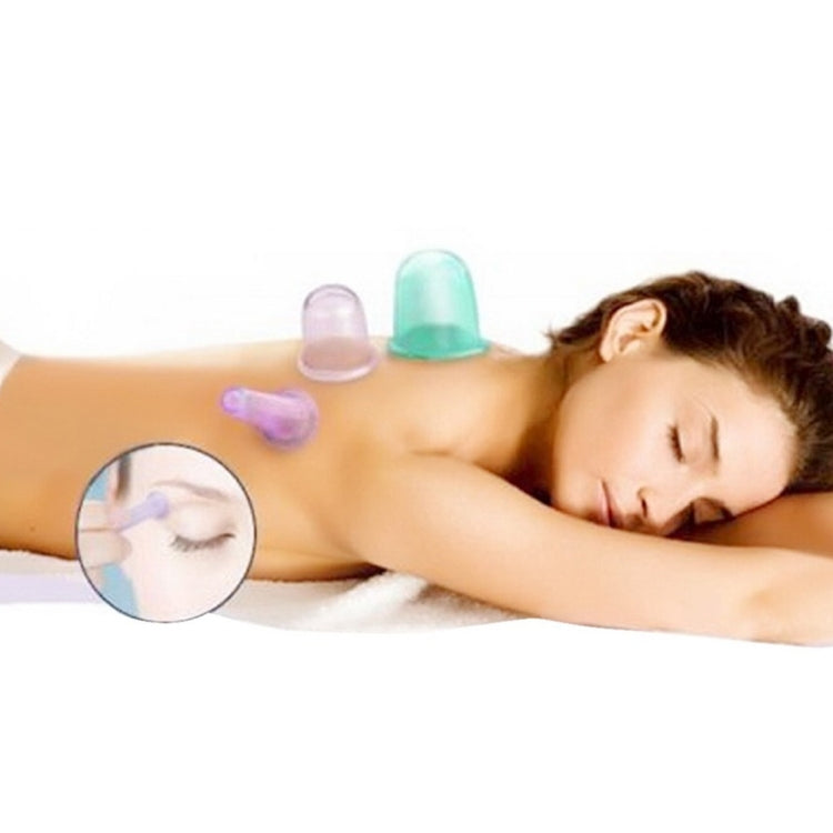 4 in 1 Health Care Body Massage Vacuum Silicone Cupping Cups,Random Color Delivery, 4 in 1