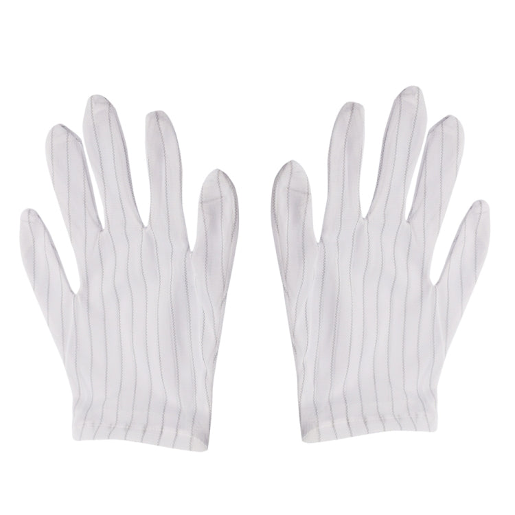 10 Pairs Anti-static Stripe Plastic Gloves, Size:Free Size, Plastic Gloves