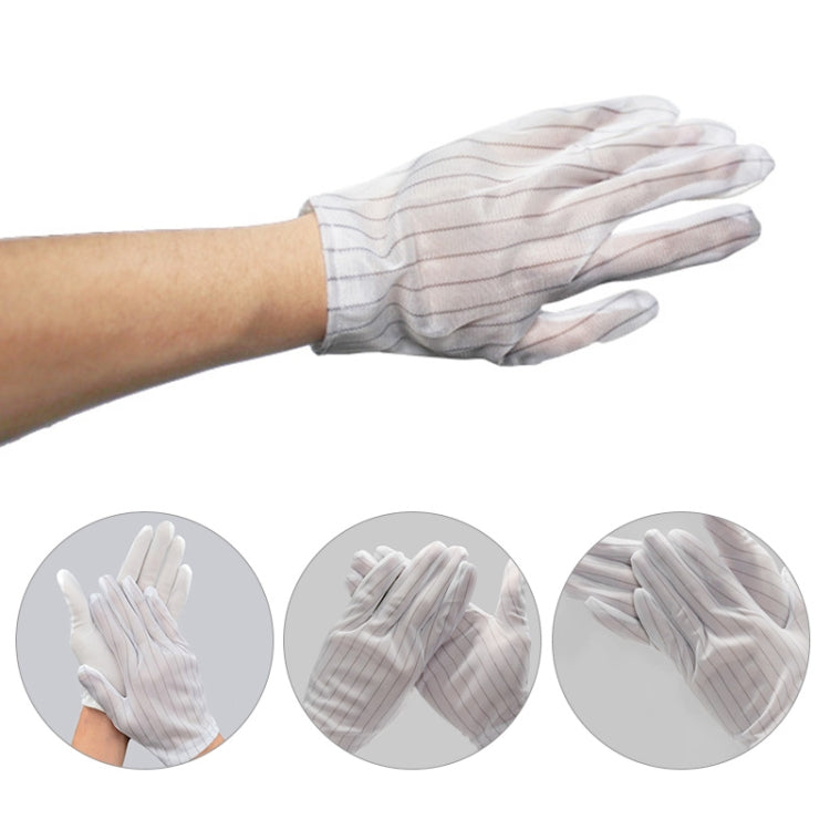 10 Pairs Anti-static Stripe Plastic Gloves, Size:Free Size, Plastic Gloves