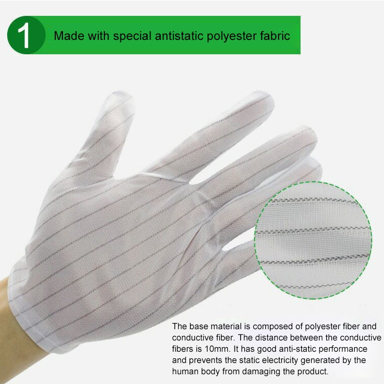 10 Pairs Anti-static Stripe Plastic Gloves, Size:Free Size, Plastic Gloves