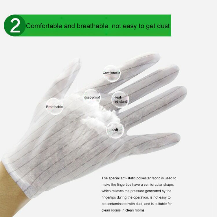 10 Pairs Anti-static Stripe Plastic Gloves, Size:Free Size, Plastic Gloves