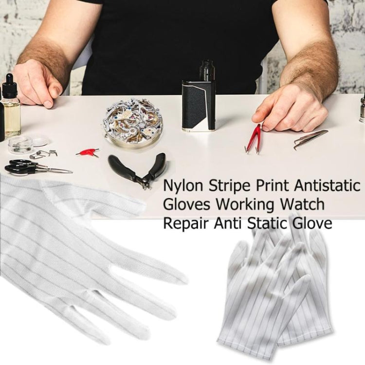 10 Pairs Anti-static Stripe Plastic Gloves, Size:Free Size, Plastic Gloves
