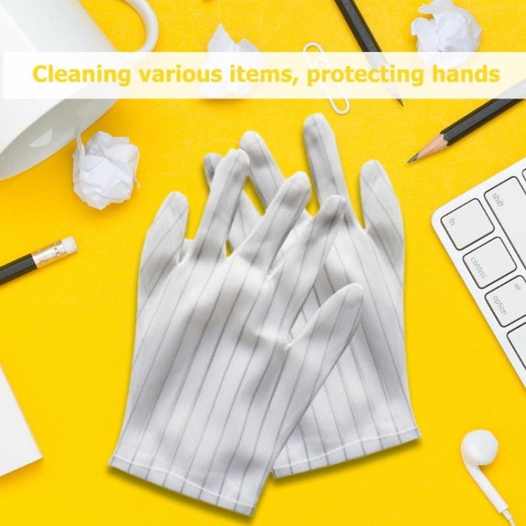 10 Pairs Anti-static Stripe Plastic Gloves, Size:Free Size, Plastic Gloves