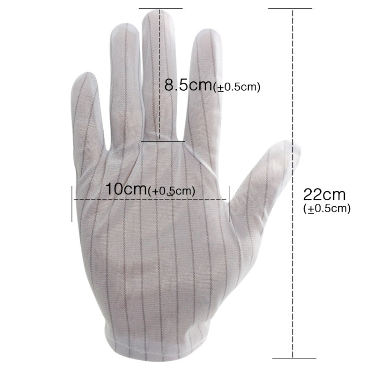 10 Pairs Anti-static Striped Dispensing Gloves, Size:Free Size, Dispensing Gloves