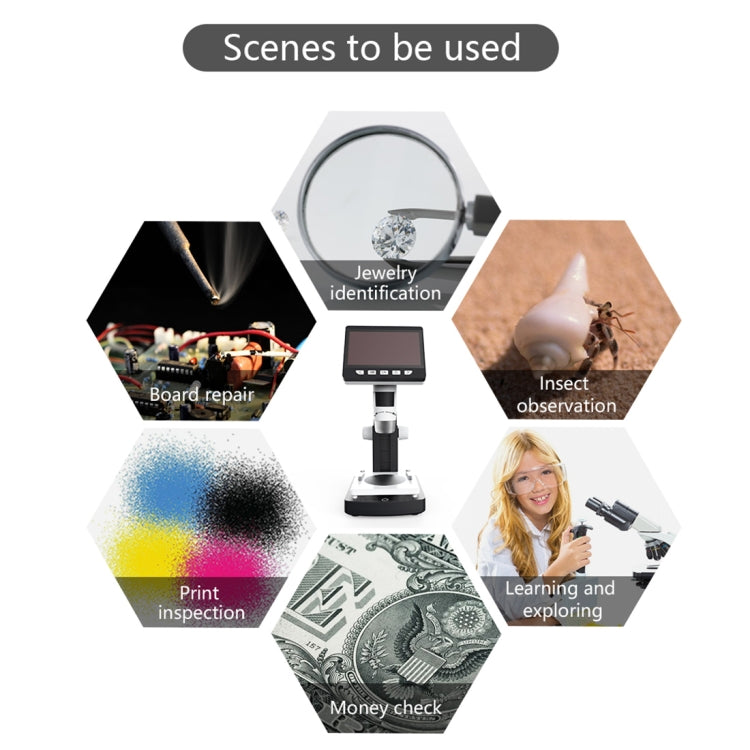 inskam306 1080P 4.3 inch Display Screen HDMI Port HD Digital Microscope, inskam306