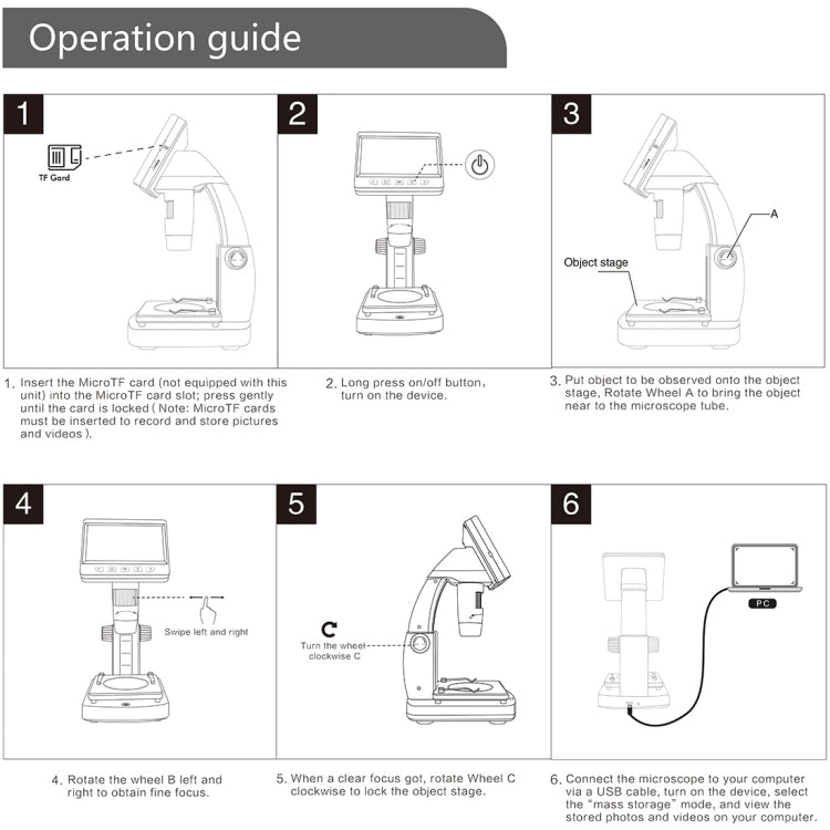 inskam306 1080P 4.3 inch Display Screen HDMI Port HD Digital Microscope, inskam306