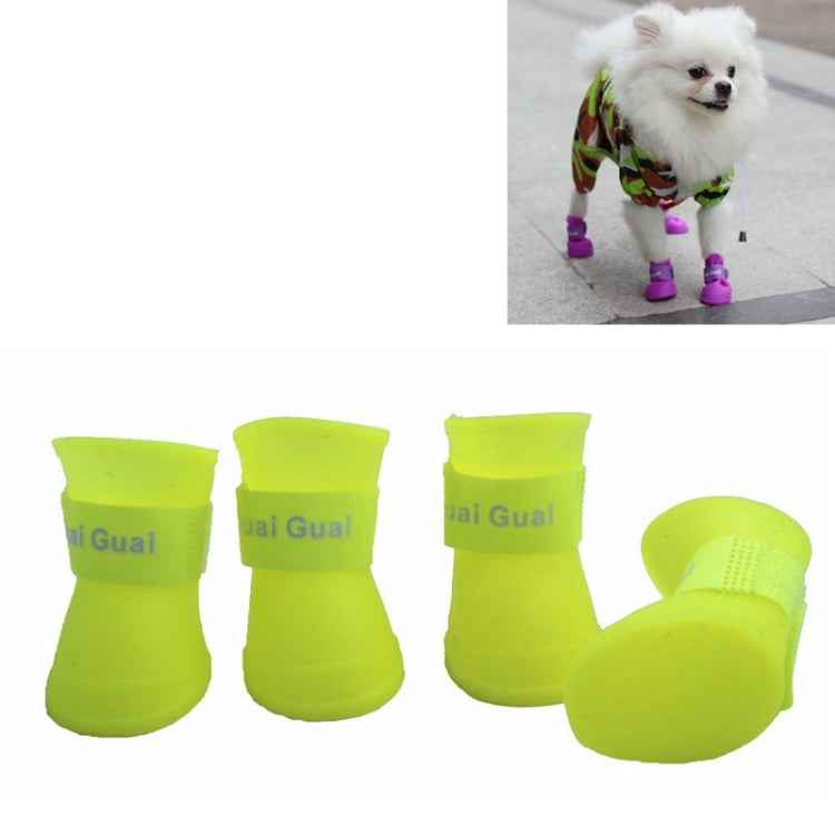Lovely Pet Dog Shoes Puppy Candy Color Rubber Boots Waterproof Rain Shoes, M, Size: 5.0 x 4.0cm, Size: M 5.0 x 4.0cm, Size: 5.0 x 4.0cm
