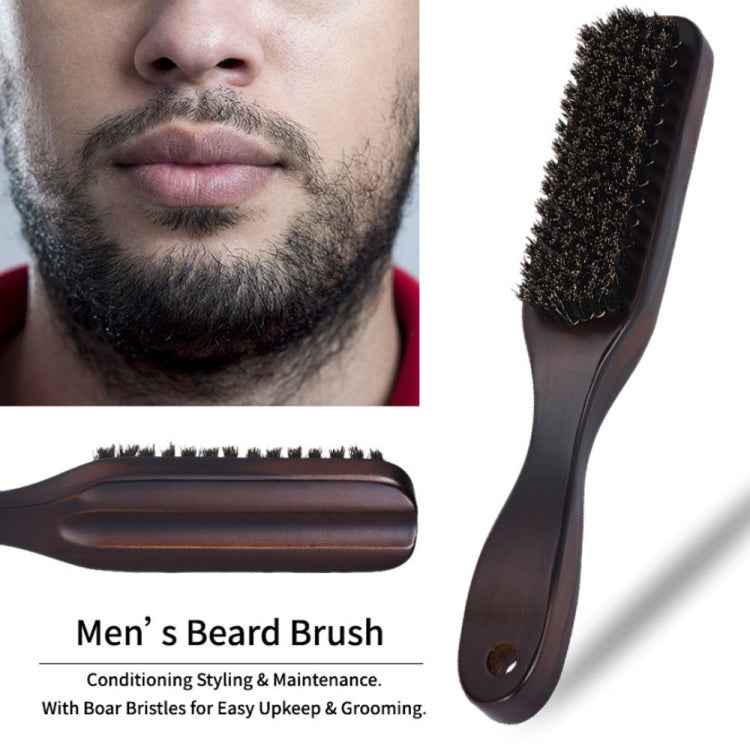 Wooden Handle Boar Brush Cleaning Hair Men Beard Brush Anti-static Barber Shop Hair Styling Comb Shaving Tools, Beard Brush