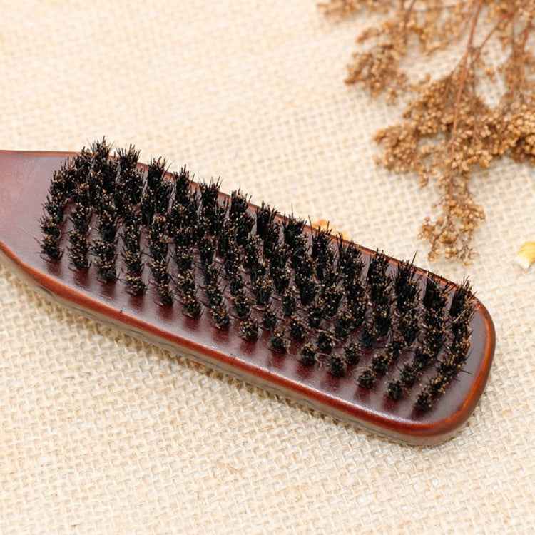 Wooden Handle Boar Brush Cleaning Hair Men Beard Brush Anti-static Barber Shop Hair Styling Comb Shaving Tools