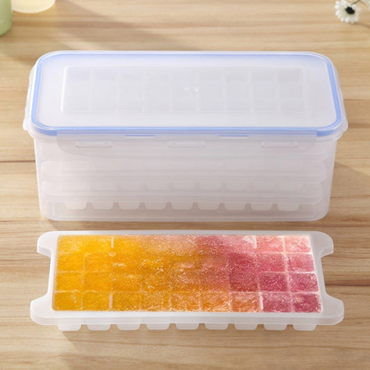 Bandejas cuadradas pequeñas para moldes de hielo, molde multicapa con tapa, caja de almacenamiento de hielo, 4 capas