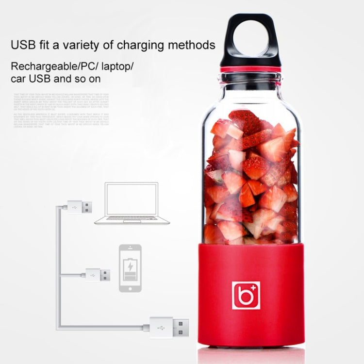 Mini presse-agrumes électrique portable Bingo 500 ml, rechargeable par USB, 22 000 tours par minute, 2 lames rouges, 2 lames roses, 2 lames vertes, 2 lames bleues et 2 lames violettes.