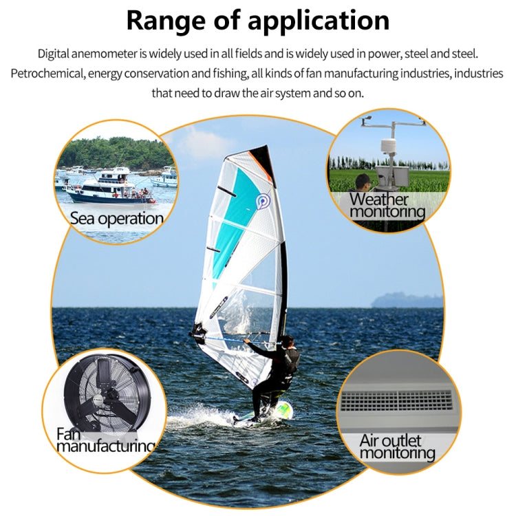 BENETECH GM8902+ LCD Display Digital Digital Anemometer Air Flow Wind Speed Scale Meter, GM8902+