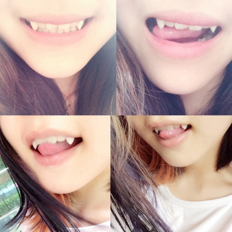 1 paire de dents de vampire, zombie, diable, 15 mm, accessoire de fête d'Halloween