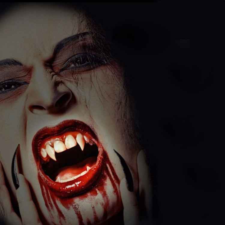 1 Pair 19mm Halloween Party Dentures Props Vampire Zombie Devil Fangs Teeth