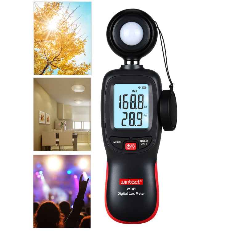 Wintact WT81 Digital Light Lux Meter for Factory / School / House Various Occasion, Range: 0-200,000 Lux