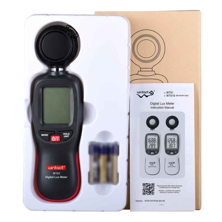 Wintact WT81 Digital Light Lux Meter for Factory / School / House Various Occasion, Range: 0-200,000 Lux