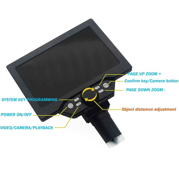 G1200 7 inch LCD Screen 1200X Portable Electronic Digital Desktop Stand Microscope, AU Plug