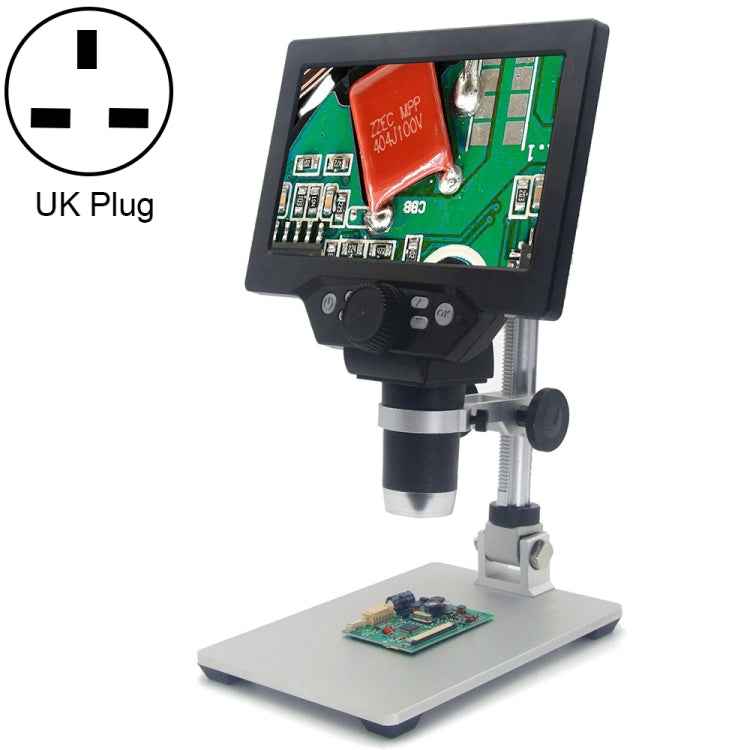 G1200 7 inch LCD Screen 1200X Portable Electronic Digital Desktop Stand Microscope, UK Plug, No Battery AU Plug, No Battery EU Plug, No Battery UK Plug, No Battery US Plug