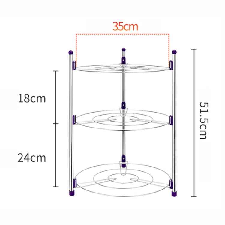 Multi-function Kitchen Pot Rack Three-layer Wok Soup Pot Stainless Steel Pot Rack