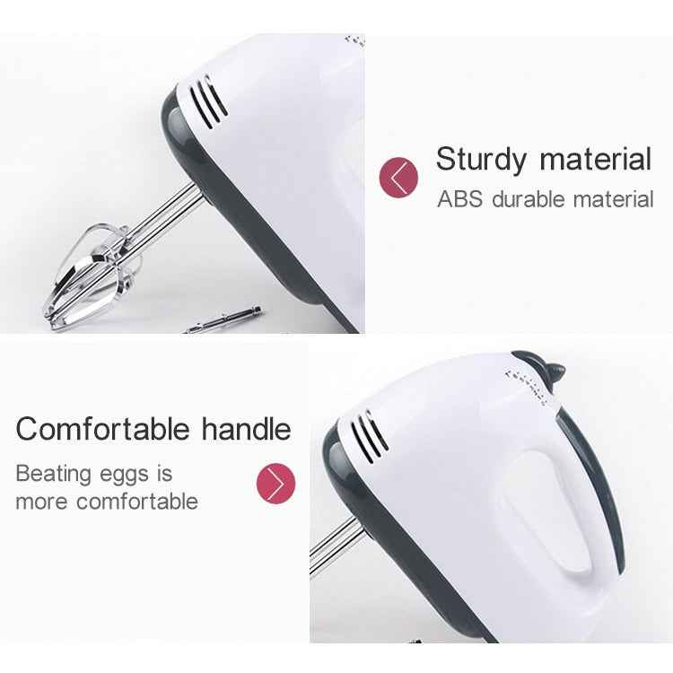 KN007364 100W Household Seven-speed Adjustable Handheld Electric Egg Beater, EU Plug