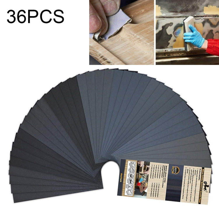 36 PCS LANHU Grit 400-3000 Wet And Dry Polishing Grinding Sandpaper,Size: 22.9 x 9.1cm, 36 PCS