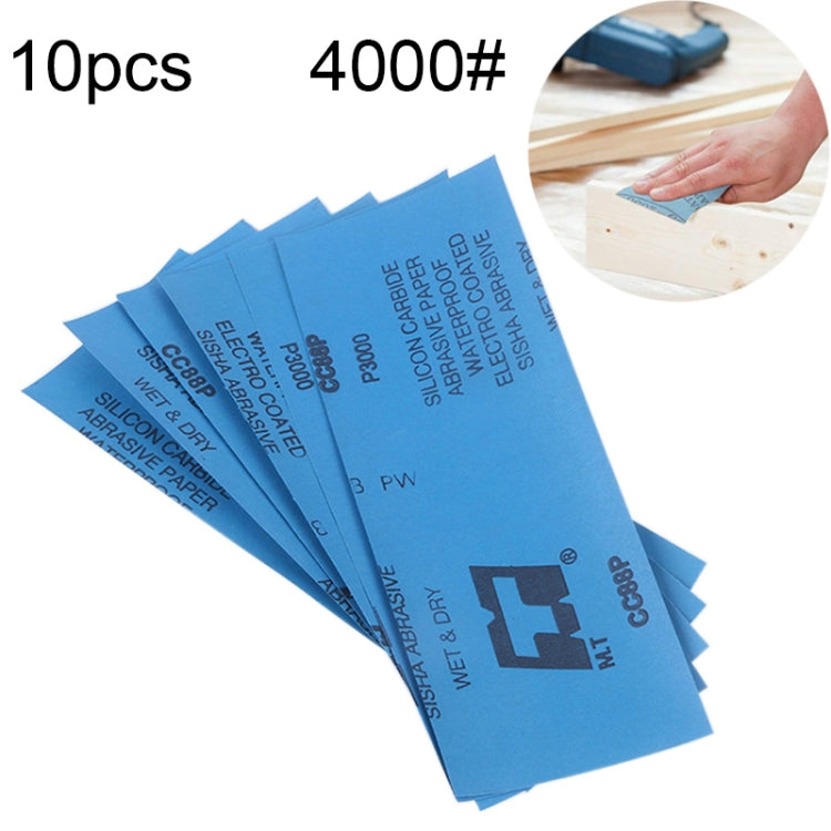 10pcs Grit 4000 Wet And Dry Polishing Grinding Sandpaper,Size: 23 x 9cm, Grit 4000