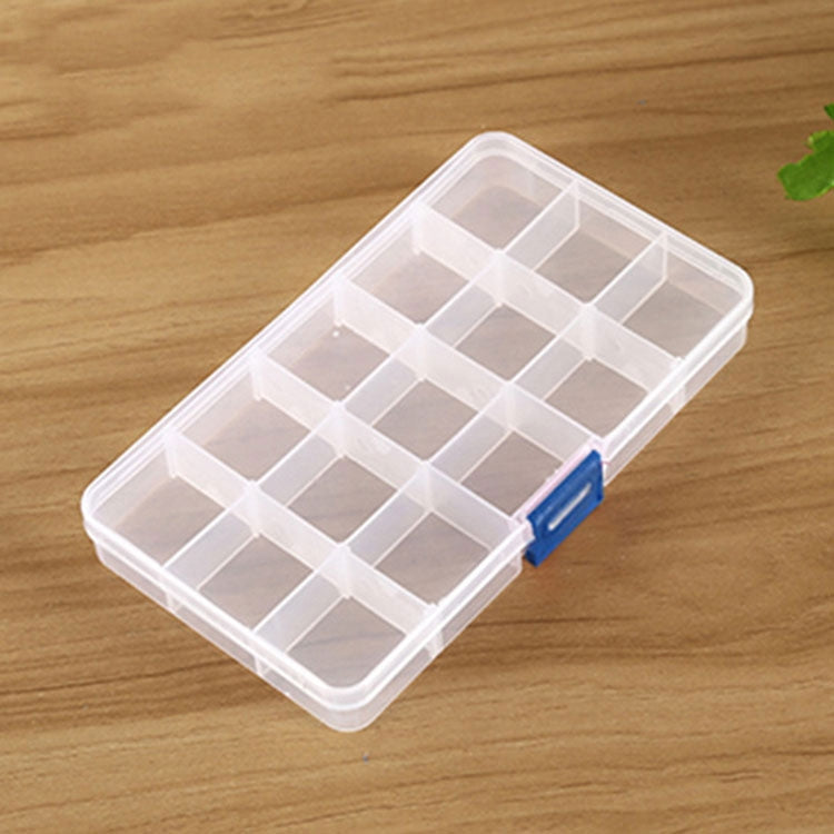 Removable Grid Plastic 15 Slots Box Organizer for Jewelry Earring Fishing Hook Small Accessories, 15 Slots (Baby Blue+Blue), 15 Slots (White+Blue), 15 Slots (White+Pink), 15 Slots (Purple+Blue)