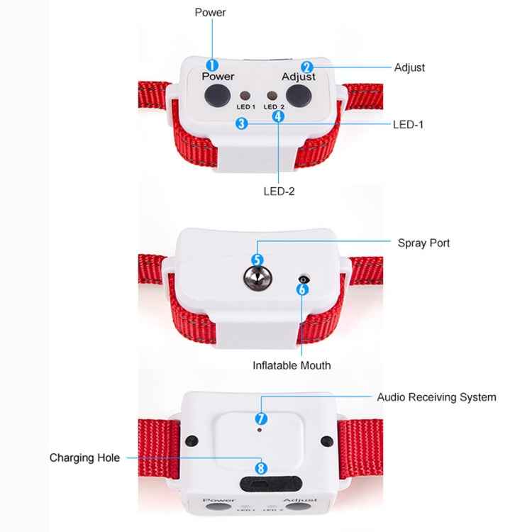 WELLTURN B490 Rechargeable Waterproof Pet Dog Training Automatic Spray Anti Barking Collar