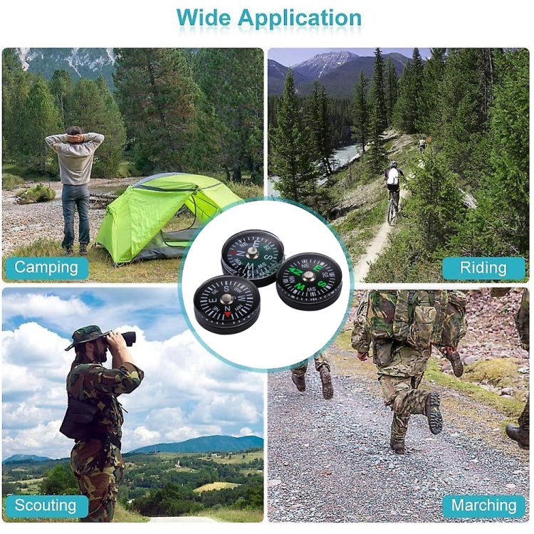 20 PCS 20mm Outdoor Sports Camping Hiking Pointer Guider Plastic Compass Hiker Navigation, Random Color Delivery, 20mm