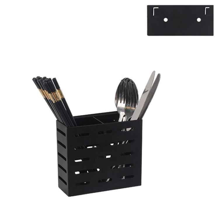 Stainless Steel Wall-mounted Kitchen Rack Double Cage Chopsticks Canister Holder