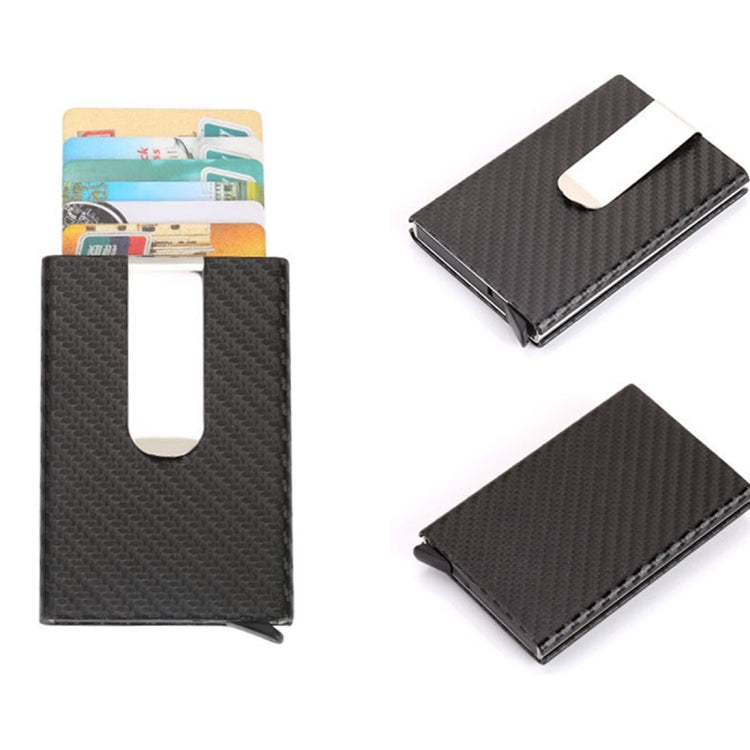Porte-cartes de crédit antimagnétique en fibre de carbone, couleur unie, pince à billets, taille : 10 x 6,6 cm